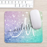 Colorful Glitter  Bokeh Monogrammed Muismat<br><div class="desc">U kunt dit elegante kleurrijke bokglitterpatroon eenvoudig personaliseren met uw eigen naam en/of monogram.</div>