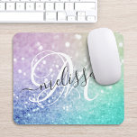 Colorful Glitter  Bokeh Monogrammed Muismat<br><div class="desc">U kunt dit elegante kleurrijke bokglitterpatroon eenvoudig personaliseren met uw eigen naam en/of monogram.</div>