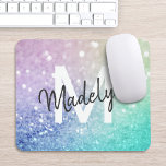 Colorful Glitter  Bokeh Monogrammed Muismat<br><div class="desc">U kunt dit elegante kleurrijke bokglitterpatroon eenvoudig personaliseren met uw eigen naam en/of monogram.</div>