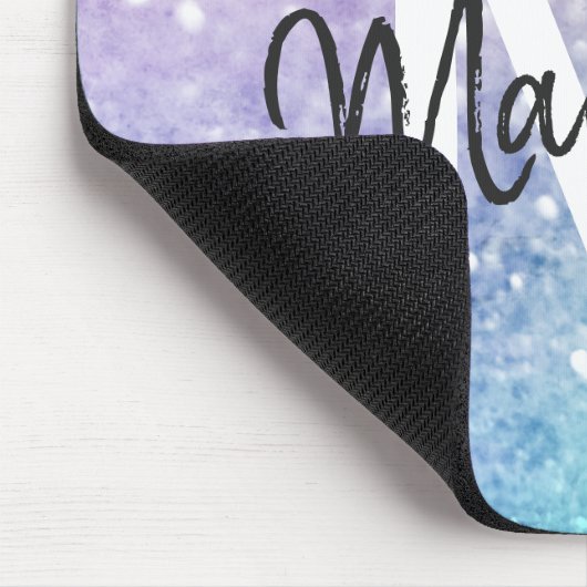 Colorful Glitter  Bokeh Monogrammed Muismat (Hoek)