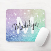 Colorful Glitter  Bokeh Monogrammed Muismat (Met muis)