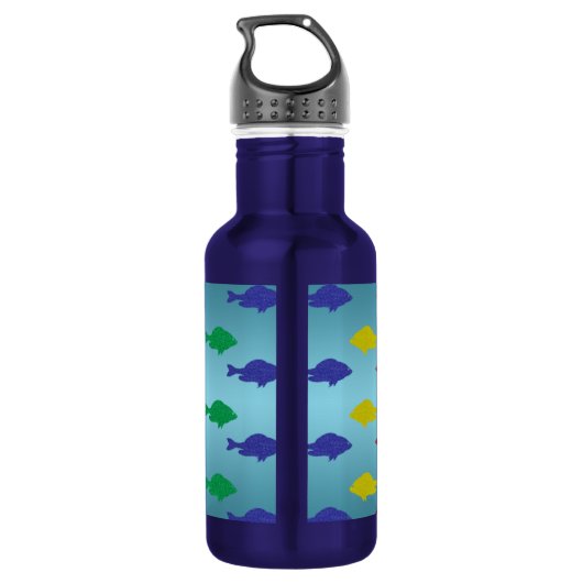 Colorful Glitter Fish Waterfles (Achterkant)