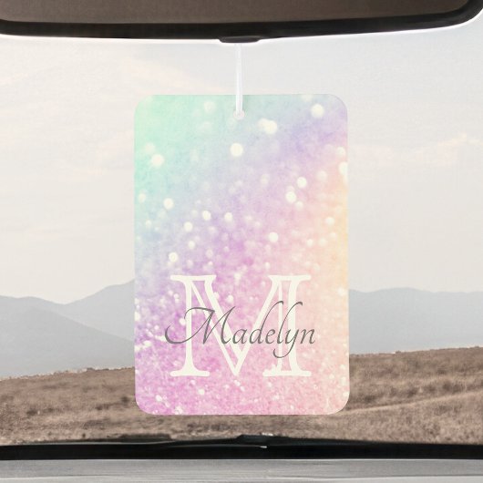 Colorful Glitter Girly - Gepersonaliseerd monogram Luchtverfrisser