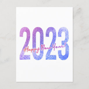 Colorful Glitter Happy New Year 2023 Briefkaart