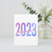 Colorful Glitter Happy New Year 2023 Briefkaart (Staand voorkant)