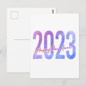 Colorful Glitter Happy New Year 2023 Briefkaart (Voorkant / Achterkant)