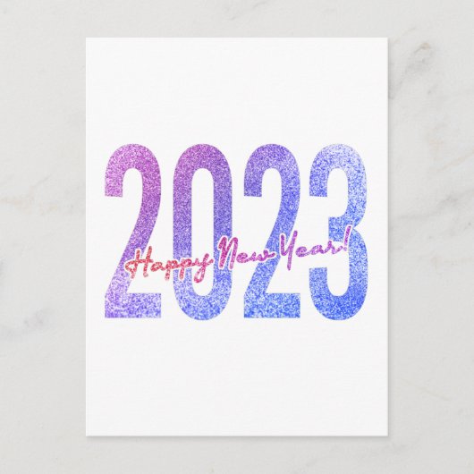 Colorful Glitter Happy New Year 2023 Briefkaart (Voorkant)