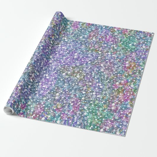 Colorful Glitter Print Cadeaupapier (Uitgerold)