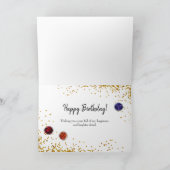 Colorful Glitter Sequin Happy Birthday Celebration Kaart (Binnen)