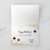Colorful Glitter Sequin Happy Birthday Celebration Kaart (Binnen)