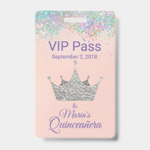 Colorful Glitter Silver Crown Quinceañera VIP
