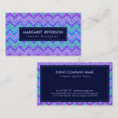 Colorful Glitter & Sparkles Zigzag Chevron Busines Visitekaartje (Voorkant / Achterkant)