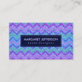 Colorful Glitter & Sparkles Zigzag Chevron Busines Visitekaartje (Voorkant)