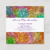 Colorful Glitter Square Visitekaartje (Achterkant)