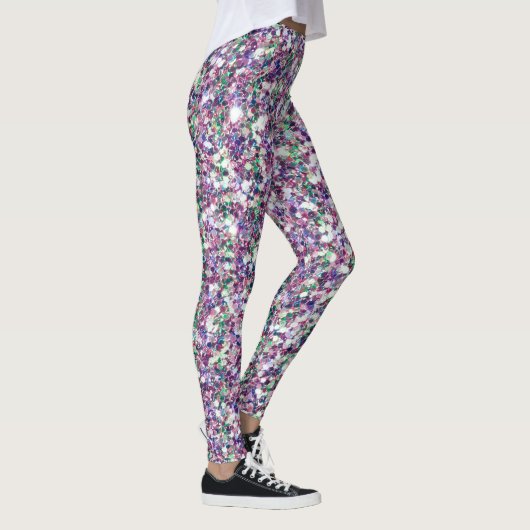 Colorful Glitter Texture Print Leggings (Rechts)