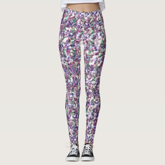 Colorful Glitter Texture Print Leggings (Voorkant)