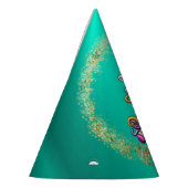 Colorful Glitter Unicorn Birthday Blauwgroen Feesthoedjes (Links)