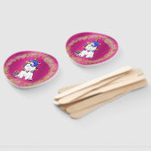 Colorful Glitter Unicorn Birthday Roze Handwaaier (Niet-gemonteerd)