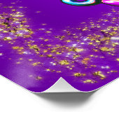 Colorful Glitter Unicorn Paars Perfect Poster (Hoek)