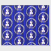 Colorful Glitter Unicorns Blue Cadeaupapier (Vlak)