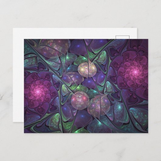 Colorful Glittering Modern Abstract Fractal Art Briefkaart (Voorkant / Achterkant)