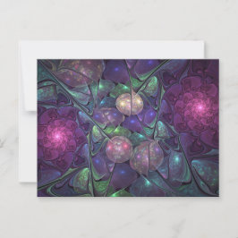Colorful Glittering Modern Abstract Fractal Art Briefkaart
