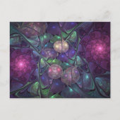 Colorful Glittering Modern Abstract Fractal Art Briefkaart (Voorkant)