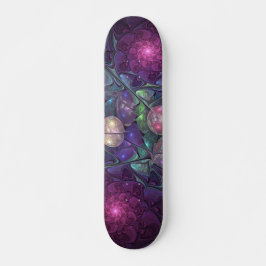 Colorful Glittering Modern Abstract Fractal Art Persoonlijk Skateboard