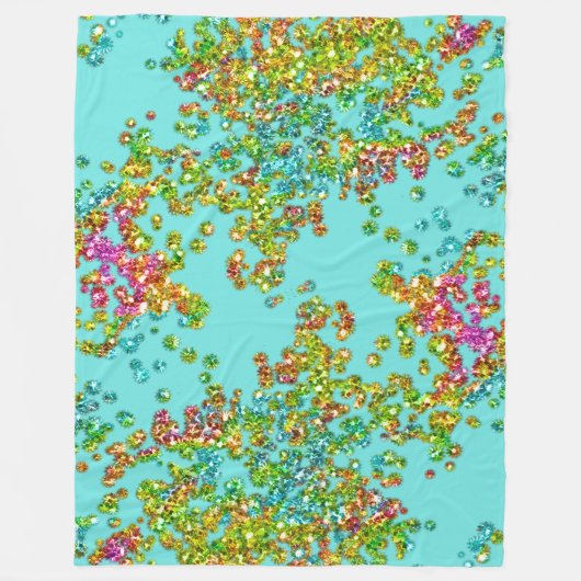 Colorful Glittery Confetti Fleece Deken (Voorkant)