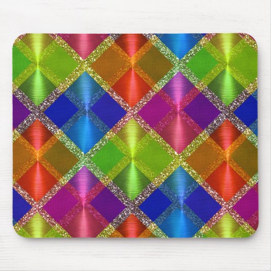 Colorful Glittery Pset Patroon Muismat (Voorkant)