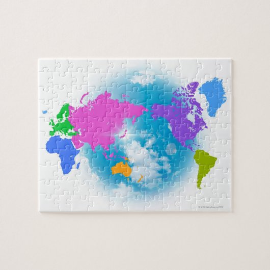 Colorful Global Map Legpuzzel (Horizontaal)