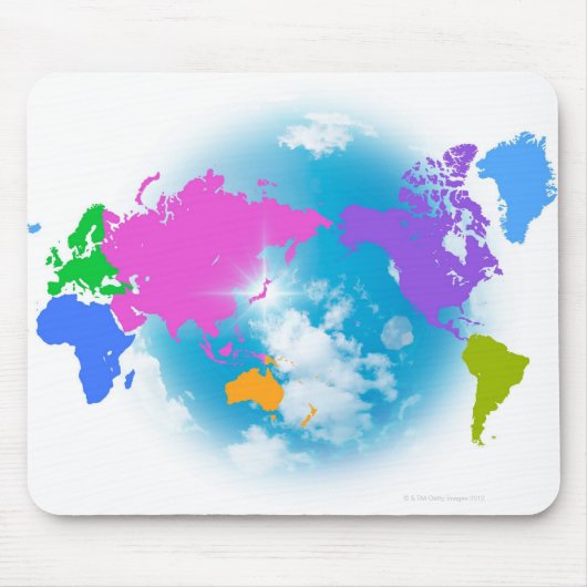 Colorful Global Map Muismat (Voorkant)