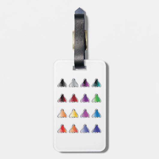 Colorful Glossy Metal Play Buttons Bagagelabel (Achterkant verticaal)