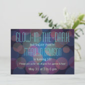 Colorful Glow in the Dark Party Invitation Kaart (Staand voorkant)