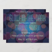Colorful Glow in the Dark Party Invitation Kaart (Voorkant / Achterkant)