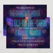 Colorful Glow in the Dark Party Invitations Kaart (Voorkant / Achterkant)