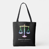 Colorful Glow Scales of Justice | Advocaat Tote Bag (Achterkant)