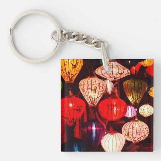 Colorful Glowing Ornate Lanterns Sleutelhanger (Voorkant)