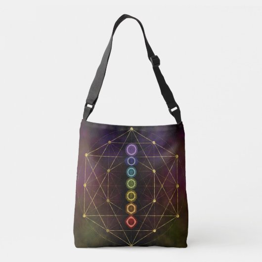 Colorful Glows Chakras Crossbody Tas (Achterkant)
