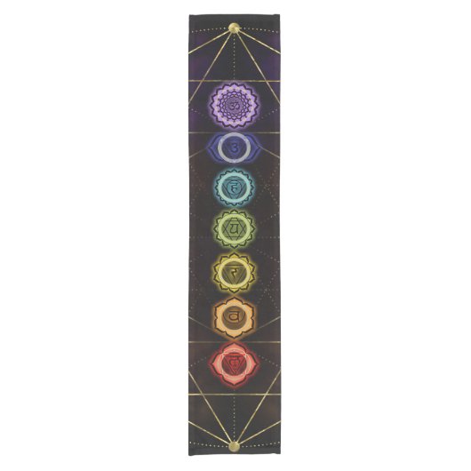 Colorful Glows Chakras Korte Tafelloper (Voorkant)