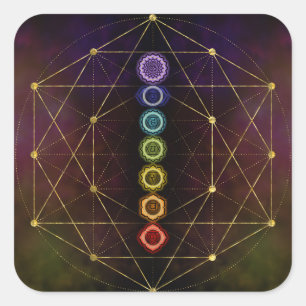 Colorful Glows Chakras Vierkante Sticker