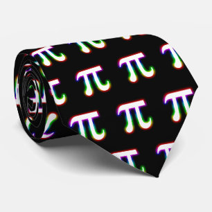 Colorful Glows Pi Patroon   Geek Black Stropdas