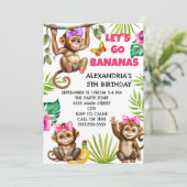 Colorful Go Bananas Monkey Oerwoud Birthday Kaart (Staand voorkant)