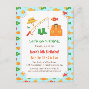 Colorful Go Vist Birthday Party uitnodigingen