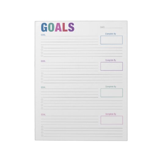 Colorful Goal Tracking Notitieblok (Linkerzijde)