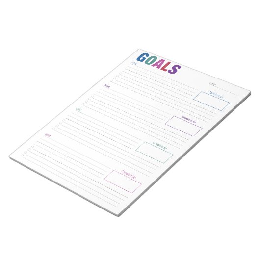 Colorful Goal Tracking Notitieblok (Schuin)