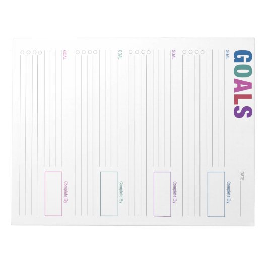 Colorful Goal Tracking Notitieblok (Voorkant)
