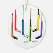 Colorful Goalie Hockey Sticks Keramisch Ornament (Links)