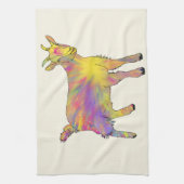 Colorful Goat Cute Artsy Funky Funny Animal Art Theedoek (Verticaal)