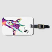 Colorful Goat Pop Art Monogram Bagagelabel (Voorkant (horizontaal))